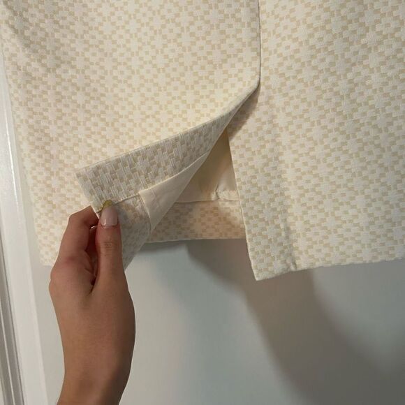 J Crew NWT Yellow and White Midi Skirt - Picture 5 of 6